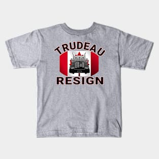 TRUDEAU MUST GO RESIGN SAVE CANADA FREEDOM CONVOY 2022 TRUCKERS RED LETTERS Kids T-Shirt